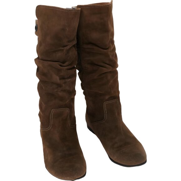 Sofft Women's brown suede slouch mid-calf boots with cushioned sole 5 - Picture 1 of 6